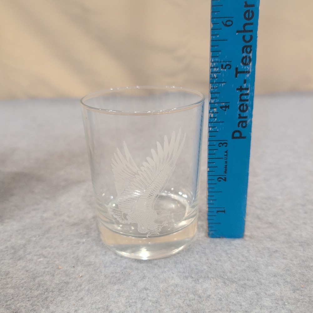 Citgo Etched Eagle Clear Glass Tumblers Set of 8 Promotional Barware - Picture 3 of 5